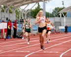 Harriet Pyke (Manx Harriers) wins the senior womens 400 metres, Northern Championships, Sport City, Manchester